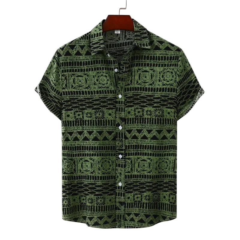 BHS - Luxury Retro Geometric Shirt – European Summer Statement Style