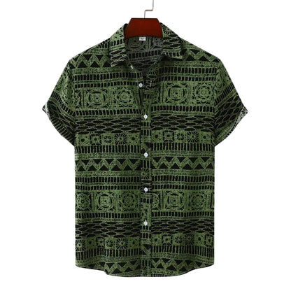BHS - Luxury Retro Geometric Shirt – European Summer Statement Style