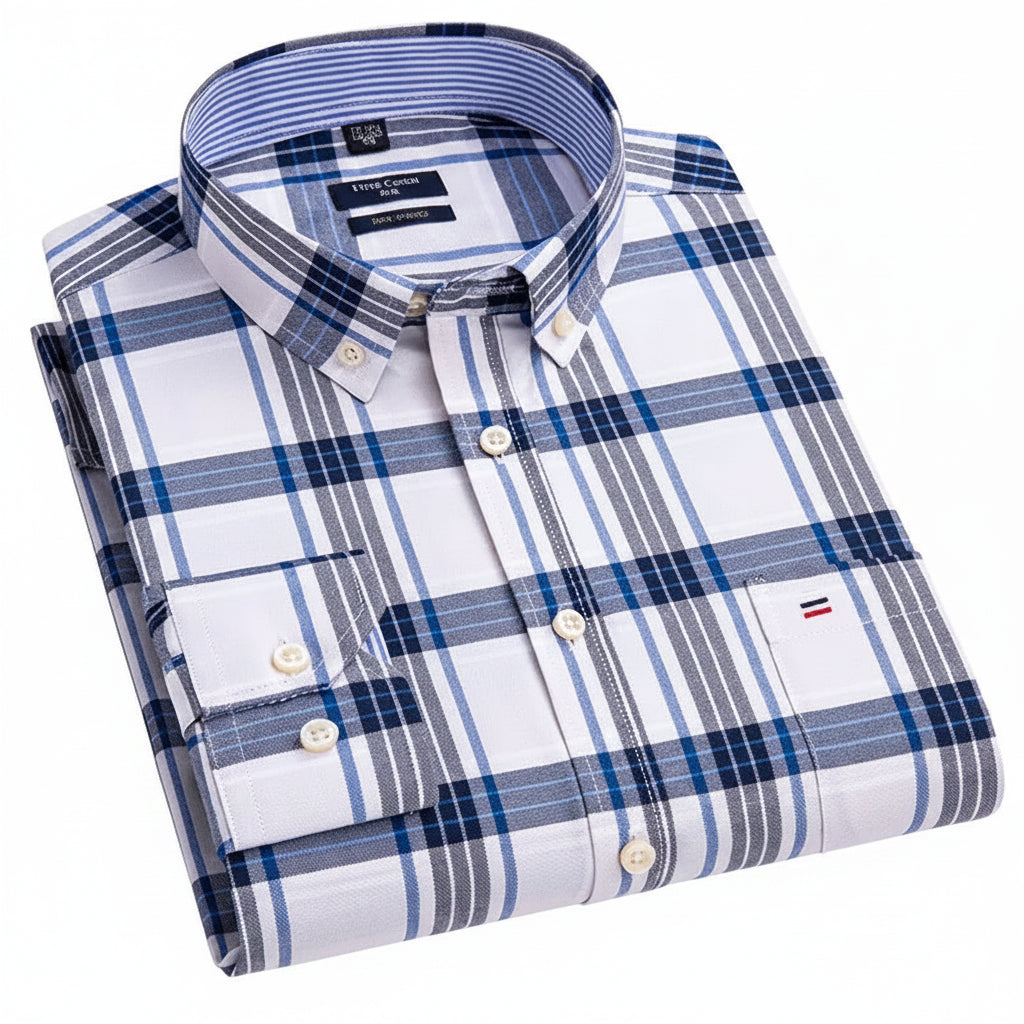 BHS - Premium Cotton Oxford Striped Shirt – Elegant Business Style