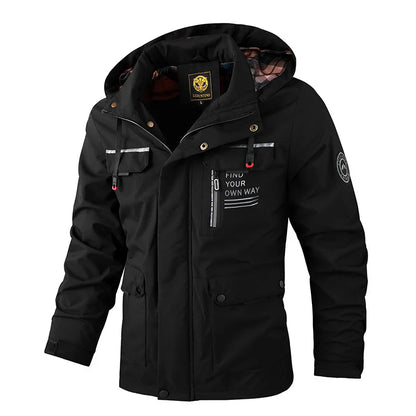 BHS - Fashion Men's Casual Windbreaker Jackets Hooded Jacket Man Waterproof .