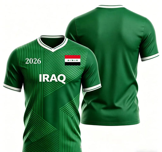 BHS - IRAQ World Cup 2026 Flag Quick Dry Soccer Jersey Unisex Sports Tee Fans Gift