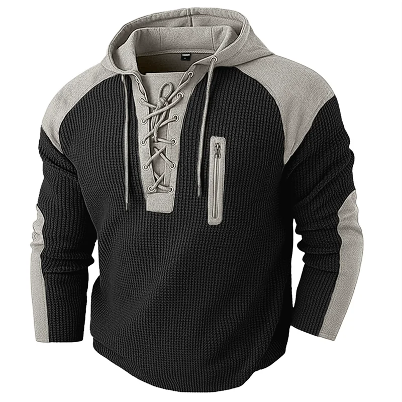 BHS - Luxury Vintage Patchwork Men’s Hoodie – Premium Comfort & Style