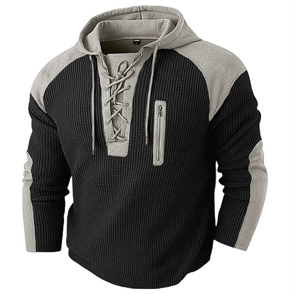 BHS - Luxury Vintage Patchwork Men’s Hoodie – Premium Comfort & Style