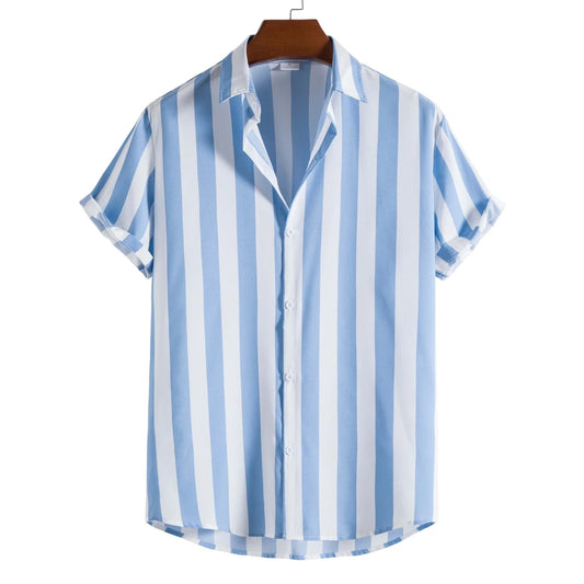 BHS - Premium Summer Striped Hawaiian Shirt – European Summer Style, Malty Color Premium Summer 2026 - Limited Edition