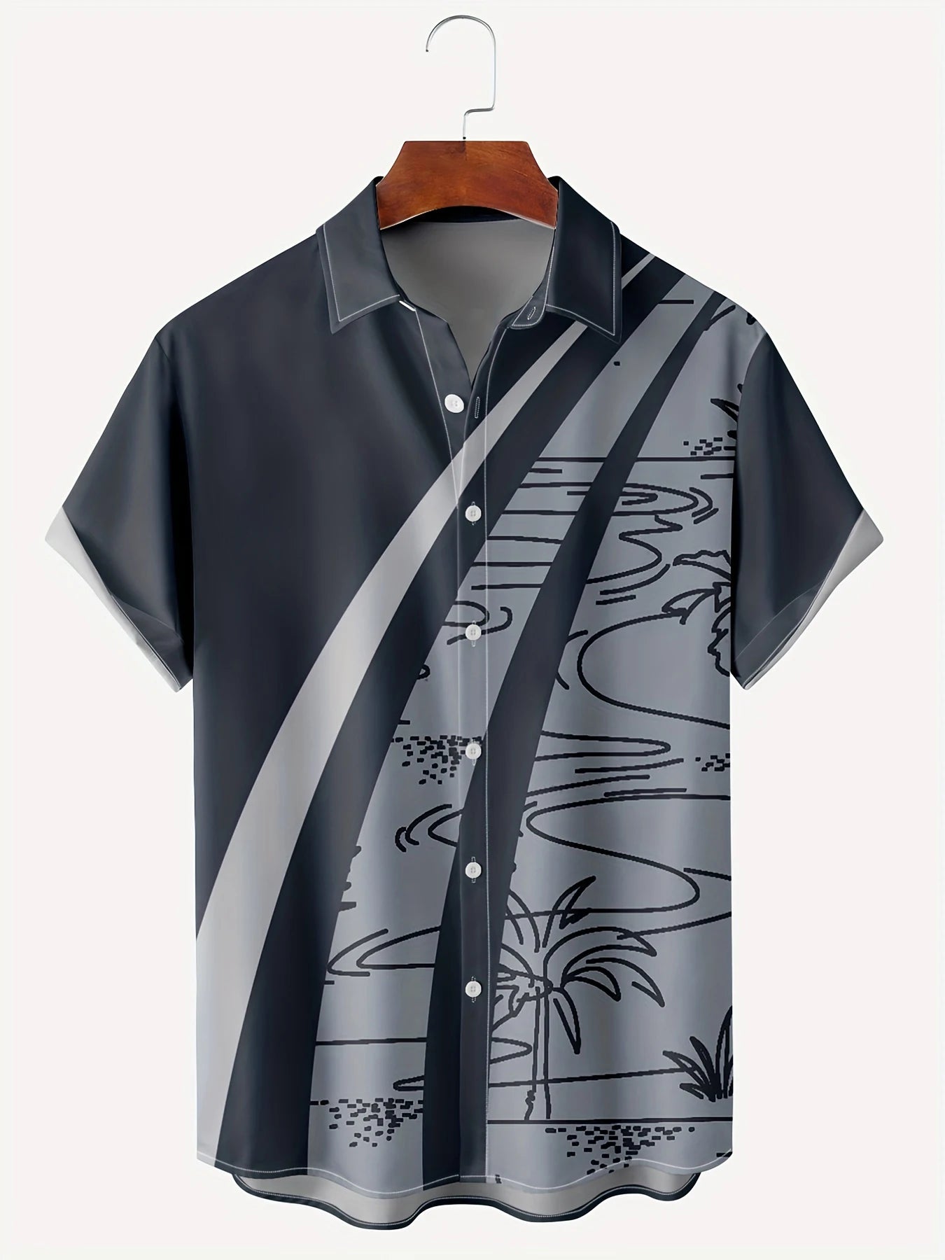 BHS - Hawaii Men's Vintage Shirts Casual Breathable, Premium Summer Style