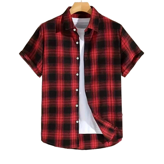 BHS - Premium Summer Lattice Shirt – European Business Casual Style