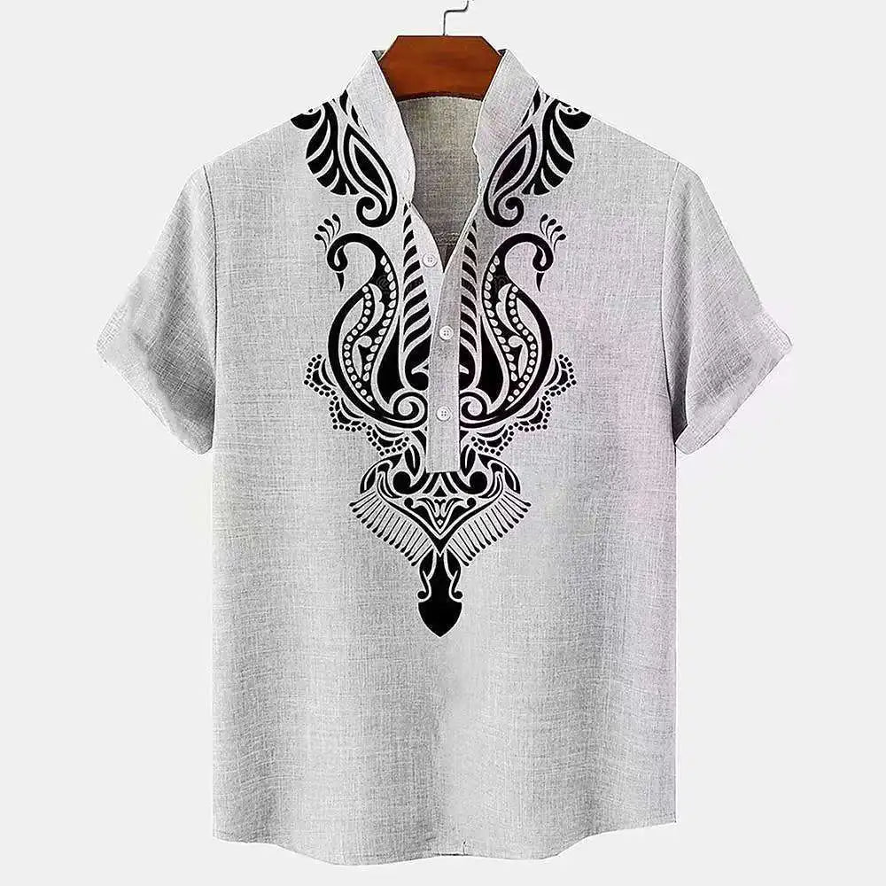 BHS - Premium Full Of Linen Stand Collar Shirt – European Luxury Style