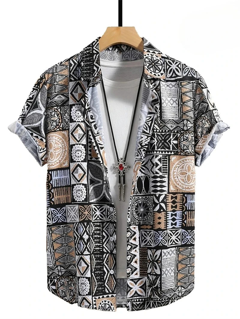 BHS - Summer Premium Paisley Hawaiian Shirt – Oversized Boho Style