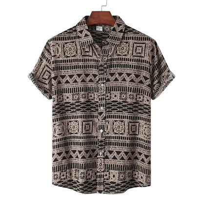 BHS - Luxury Retro Geometric Shirt – European Summer Statement Style