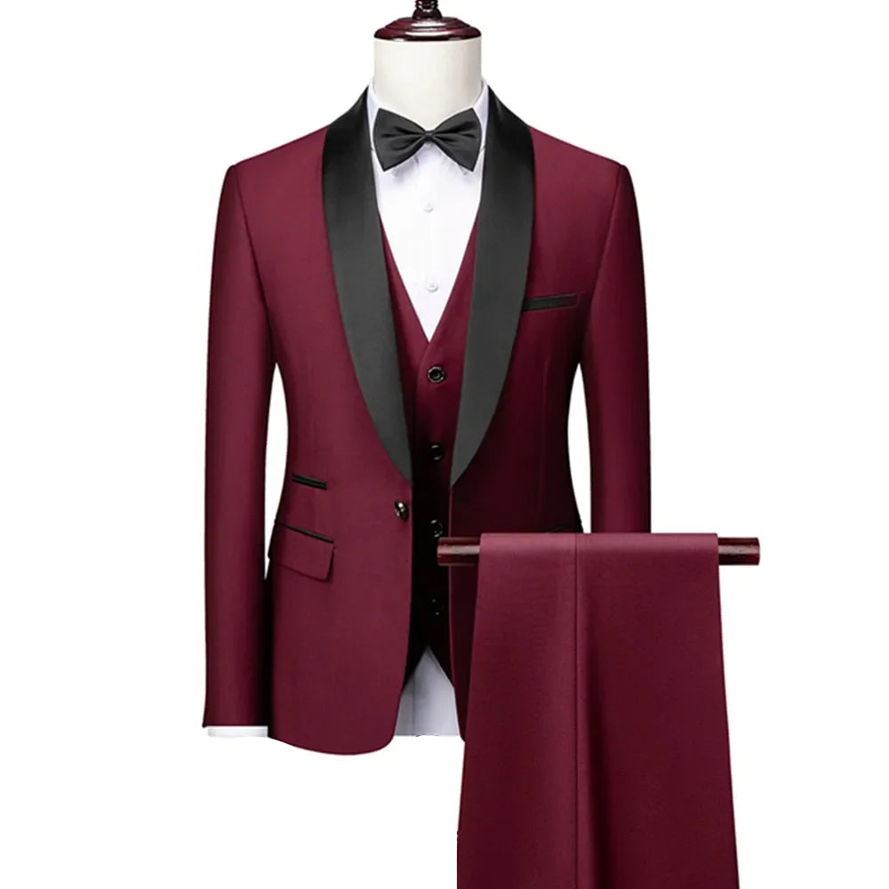 BHS -  Business Groom Wedding Dress Formal Blazer Pants Waistcoat