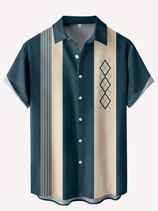 BHS - Hawaii Men's Vintage Shirts Casual Breathable, Premium Summer Style