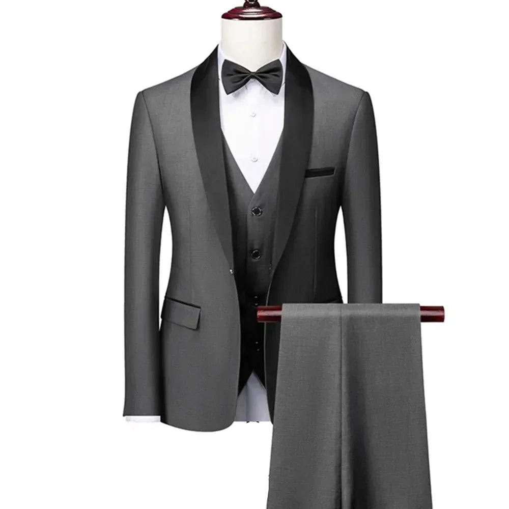 BHS -  Business Groom Wedding Dress Formal Blazer Pants Waistcoat