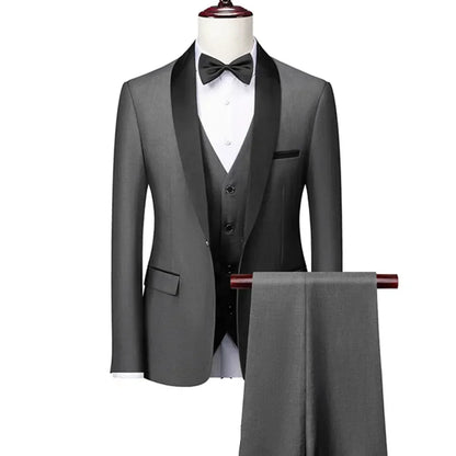 BHS -  Business Groom Wedding Dress Formal Blazer Pants Waistcoat