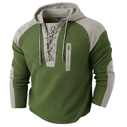 BHS - Luxury Vintage Patchwork Men’s Hoodie – Premium Comfort & Style