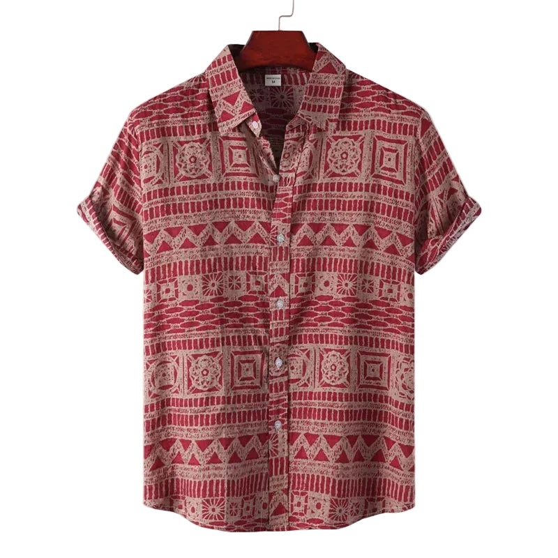 BHS - Luxury Retro Geometric Shirt – European Summer Statement Style