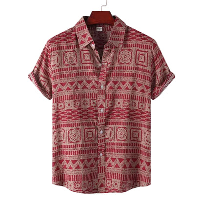 BHS - Luxury Retro Geometric Shirt – European Summer Statement Style