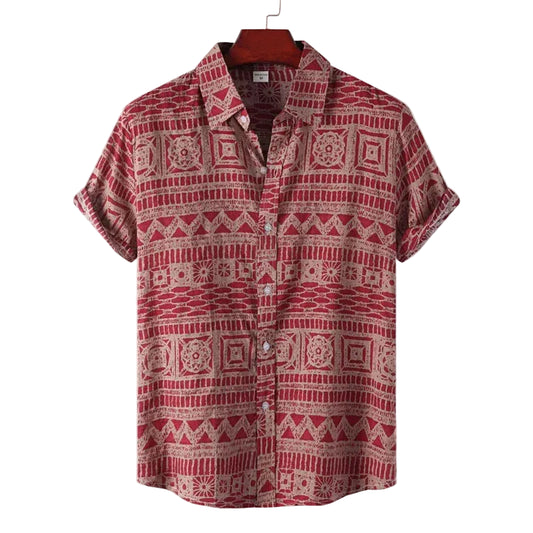 BHS - Luxury Retro Geometric Shirt – European Summer Statement Style