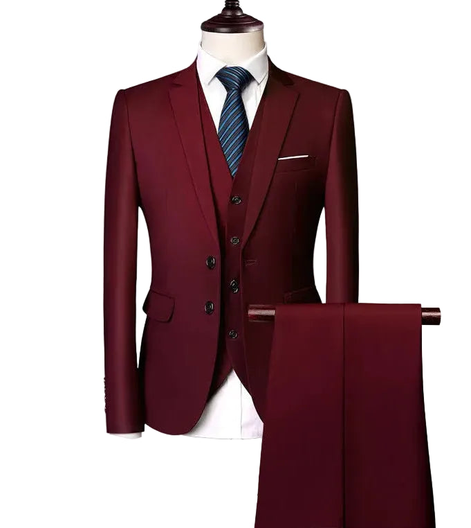 BHS - Luxury Italian Slim Fit Suit – 3 Pcs Premium Wedding Elegance