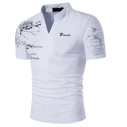 BHS - Men`s Polo Shirt Golf Shirt Graphic Prints V Neck