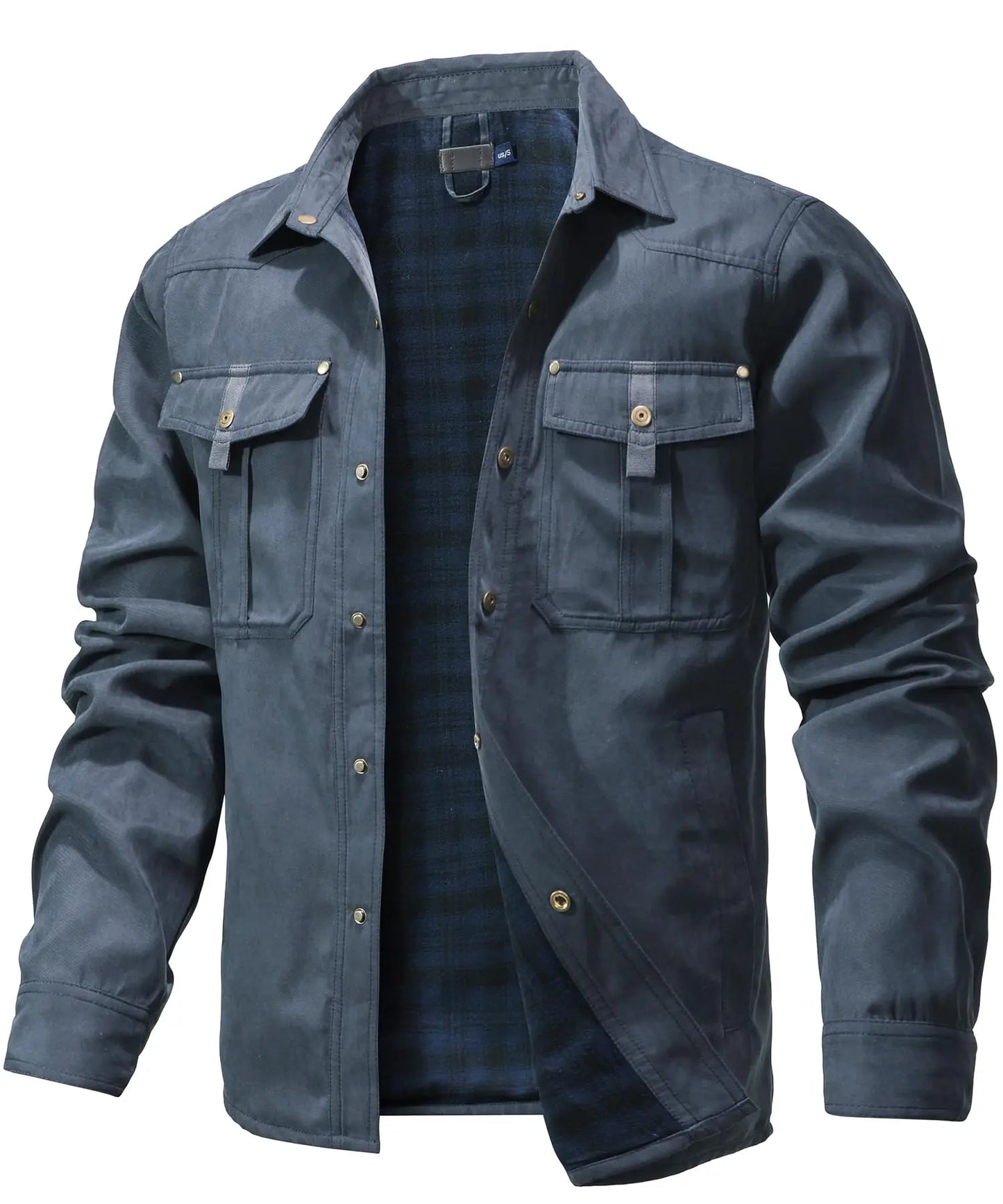 BHS - Premium men’s spring shacket with soft flannel lining, snap button fastening, and a timeless Western-inspired look. A perfect blend of comforts