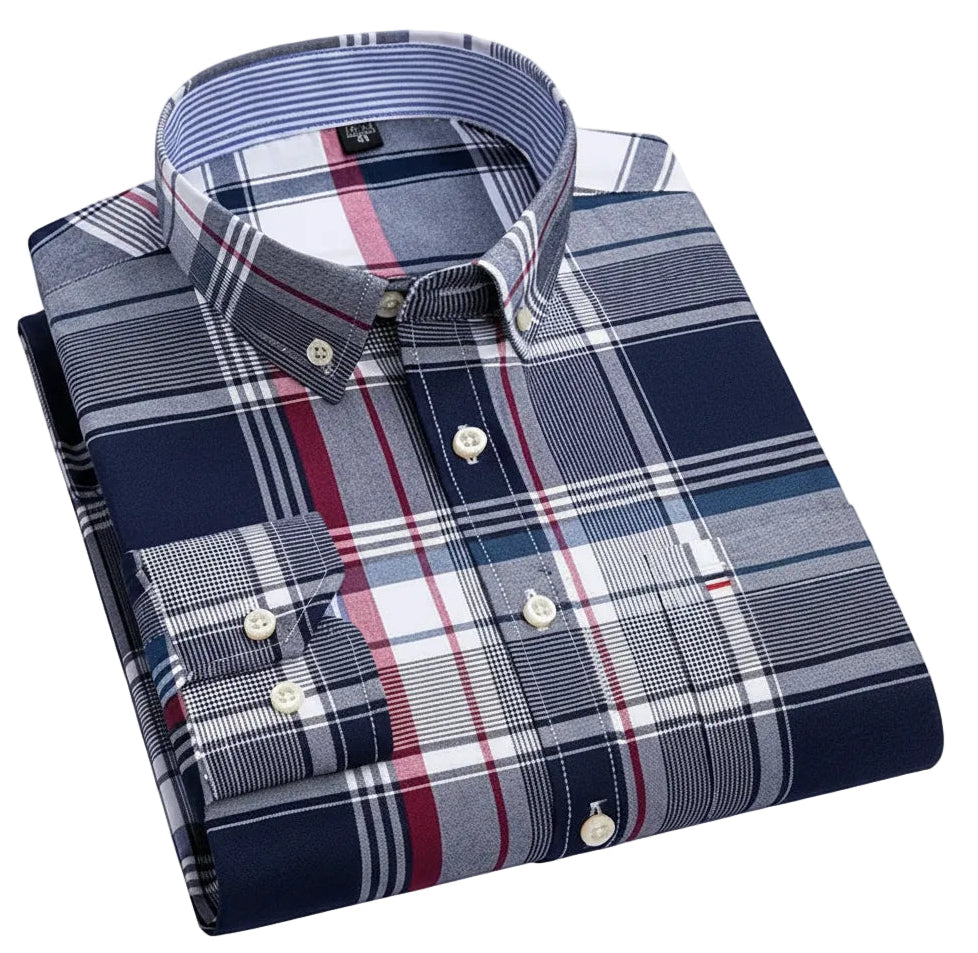 BHS - Premium Cotton Oxford Striped Shirt – Elegant Business Style