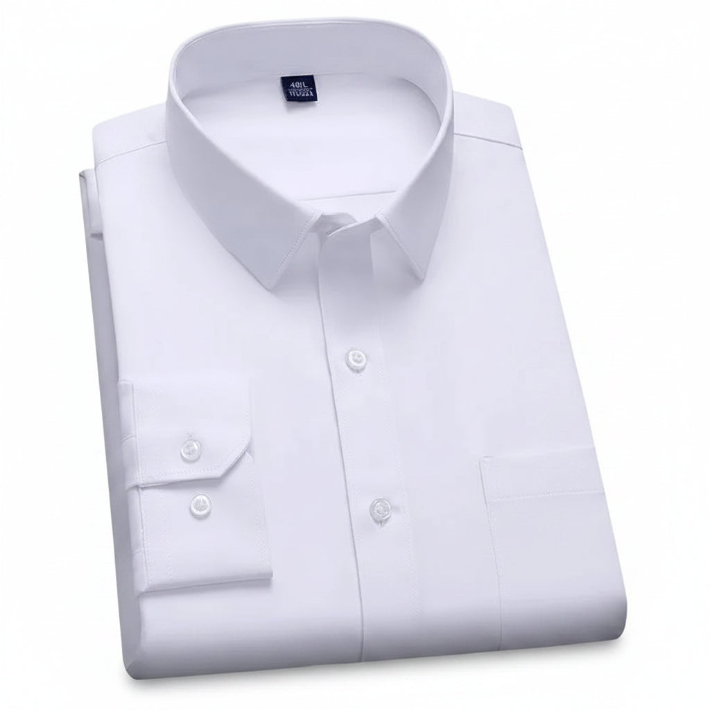 BHS - New Fashion Non-iron Shirt Anti-wrinkle Classic Solid  Business Casual Soft Wear Long Sleeve Shirts .