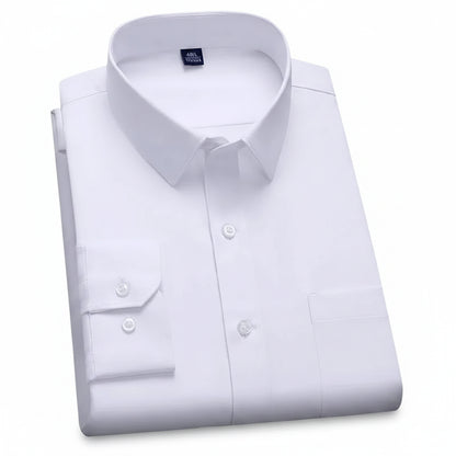 BHS - New Fashion Non-iron Shirt Anti-wrinkle Classic Solid  Business Casual Soft Wear Long Sleeve Shirts .