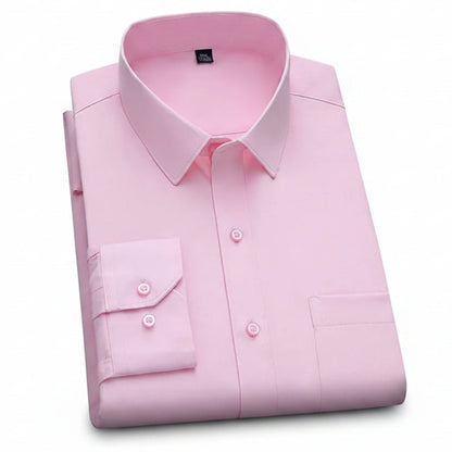 BHS - New Fashion Non-iron Shirt Anti-wrinkle Classic Solid  Business Casual Soft Wear Long Sleeve Shirts .