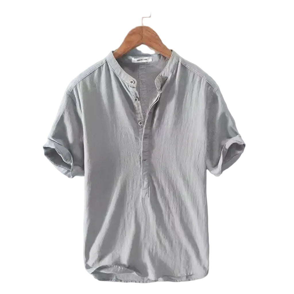 BHS - Luxury Cotton Henley Beach Shirt – Lightweight Summer Style