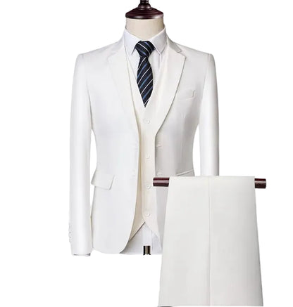 BHS - Luxury Italian Slim Fit Suit – 3 Pcs Premium Wedding Elegance