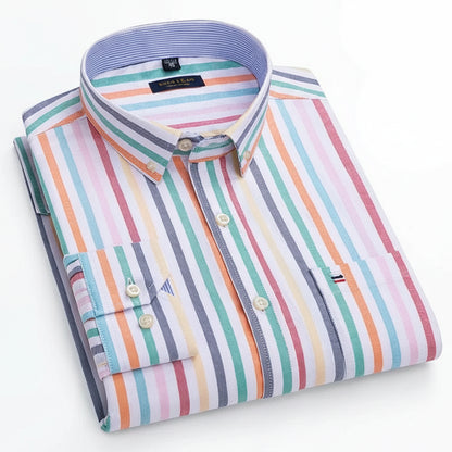 BHS - Premium Cotton Oxford Striped Shirt – Elegant Business Style