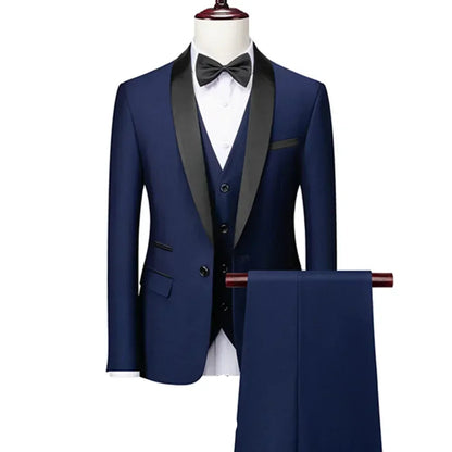 BHS -  Business Groom Wedding Dress Formal Blazer Pants Waistcoat