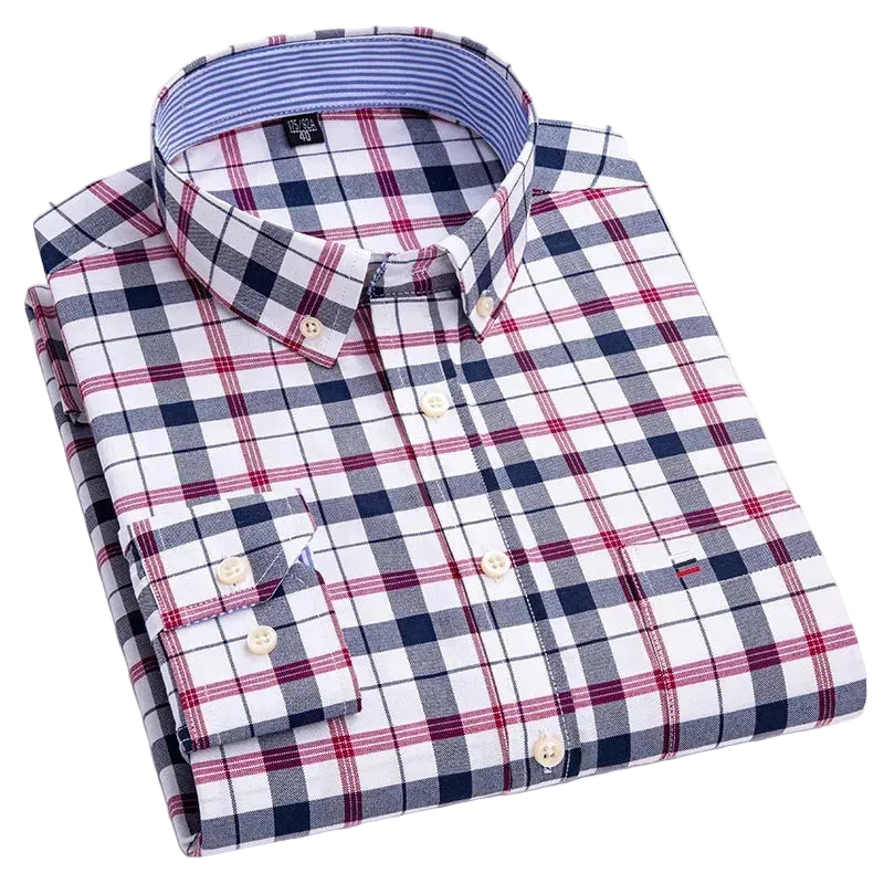 BHS - Premium Cotton Oxford Striped Shirt – Elegant Business Style