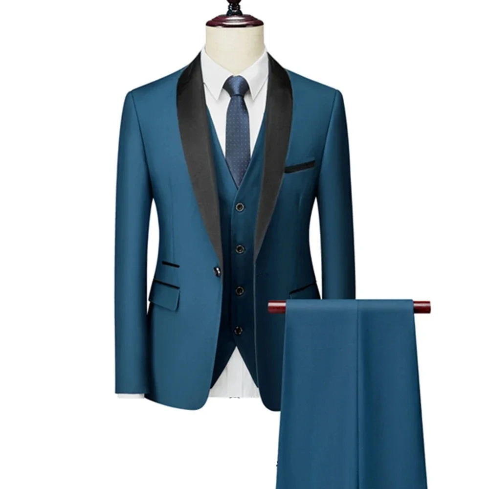 BHS -  Business Groom Wedding Dress Formal Blazer Pants Waistcoat