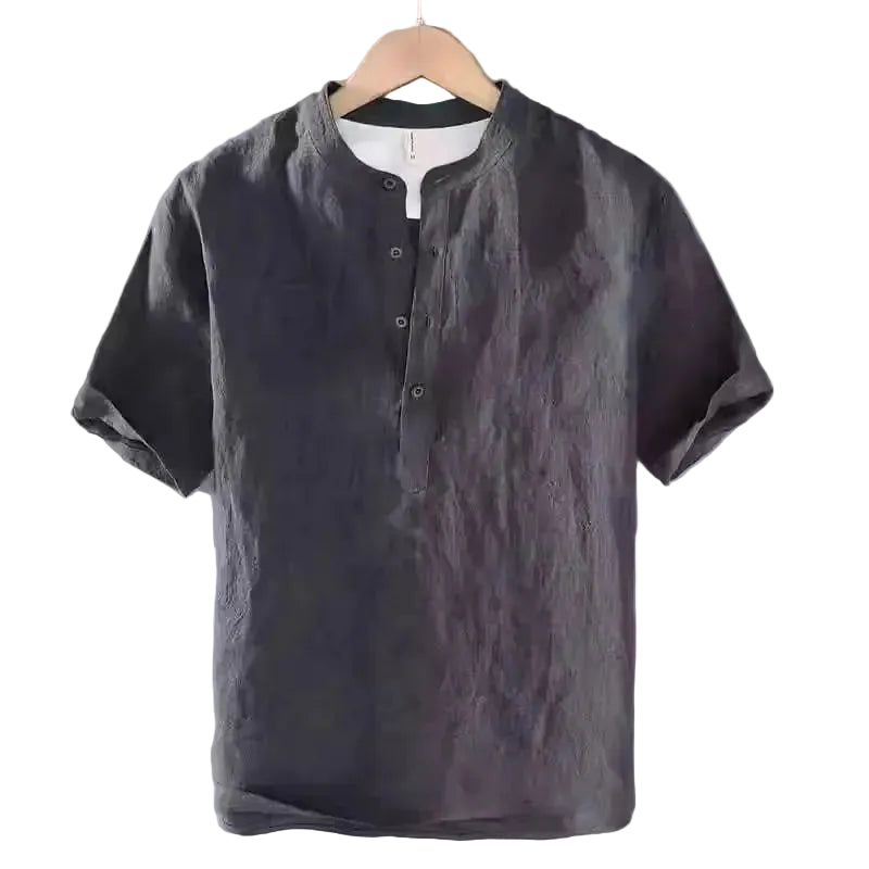 BHS - Luxury Cotton Henley Beach Shirt – Lightweight Summer Style