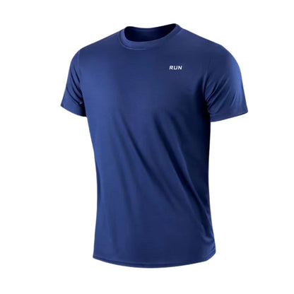 BHS - Men's Quick Dry Short Sleeve Gym Running Moisture Wicking Round Neck T-Shirt Training Exercise Gym Sport Shirt Tops