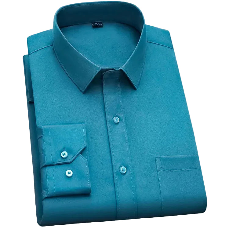 BHS - New Fashion Non-iron Shirt Anti-wrinkle Classic Solid  Business Casual Soft Wear Long Sleeve Shirts .