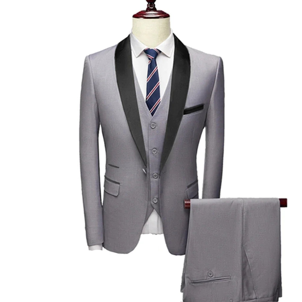 BHS -  Business Groom Wedding Dress Formal Blazer Pants Waistcoat