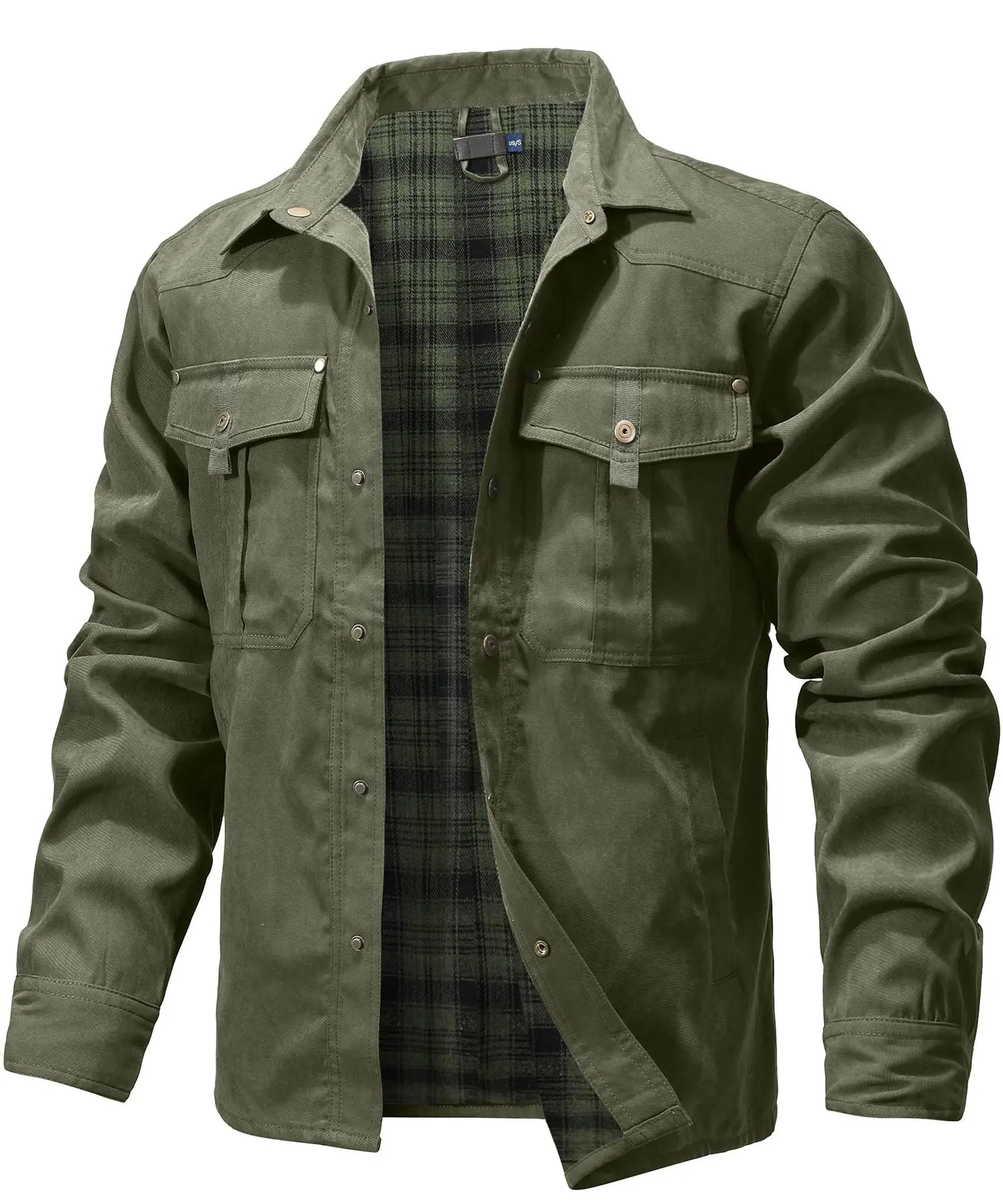 BHS - Premium men’s spring shacket with soft flannel lining, snap button fastening, and a timeless Western-inspired look. A perfect blend of comforts