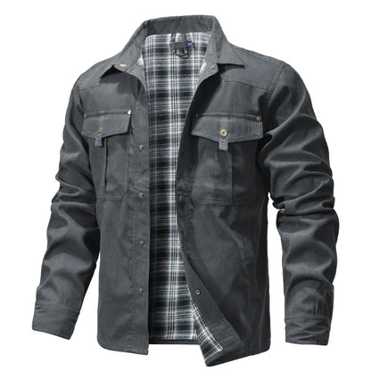 BHS - Premium men’s spring shacket with soft flannel lining, snap button fastening, and a timeless Western-inspired look. A perfect blend of comforts