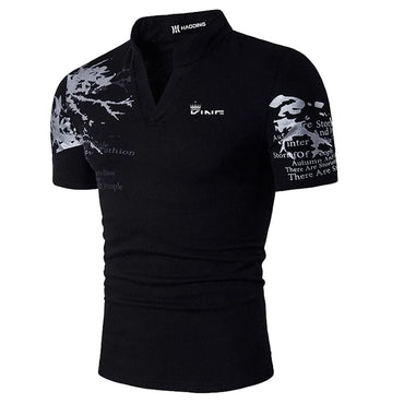 BHS - Men`s Polo Shirt Golf Shirt Graphic Prints V Neck