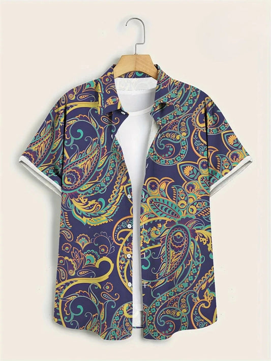 BHS - Summer Premium Paisley Hawaiian Shirt – Oversized Boho Style