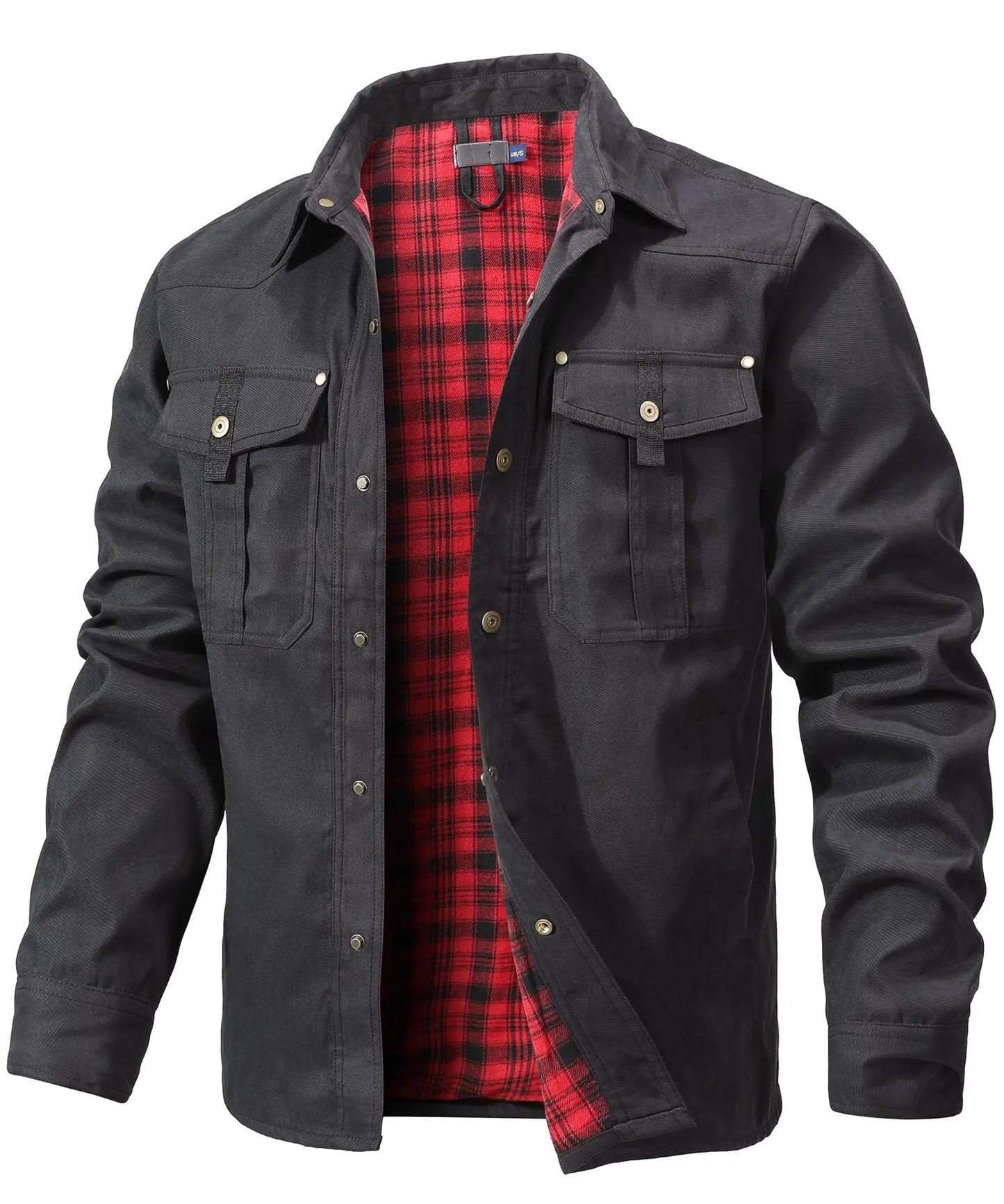 BHS - Premium men’s spring shacket with soft flannel lining, snap button fastening, and a timeless Western-inspired look. A perfect blend of comforts