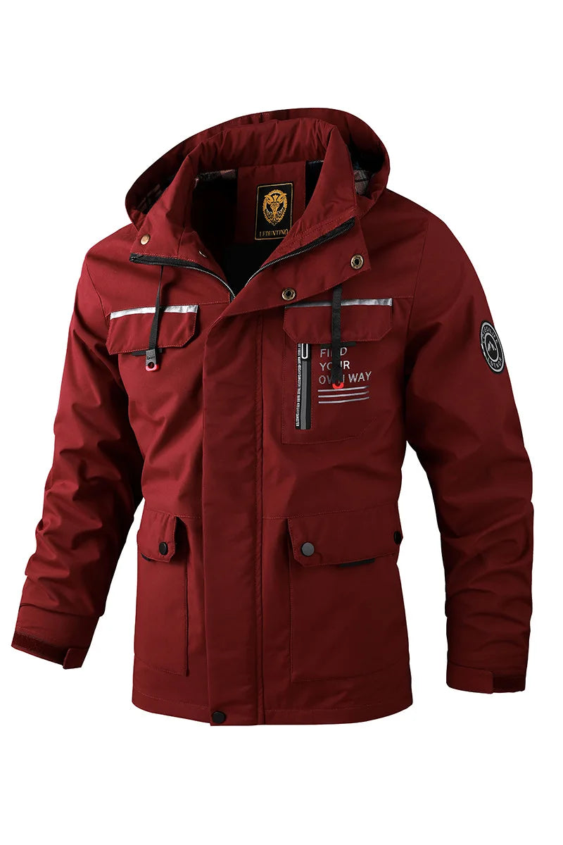 BHS - Fashion Men's Casual Windbreaker Jackets Hooded Jacket Man Waterproof .