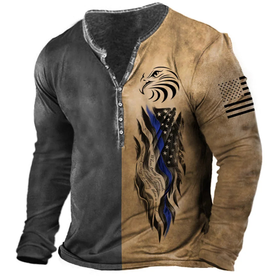 BHS - Vintage Men's T Shirt Yellowstone National Designs Long Sleeve