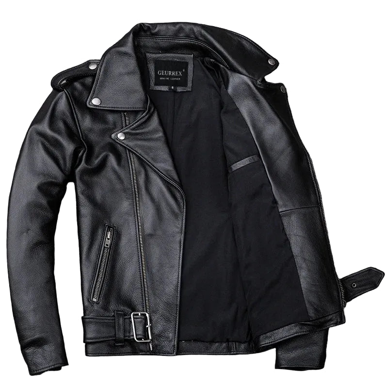 BHS - Men’s Elegant and Luxury Calfskin Leather Rider Jacket