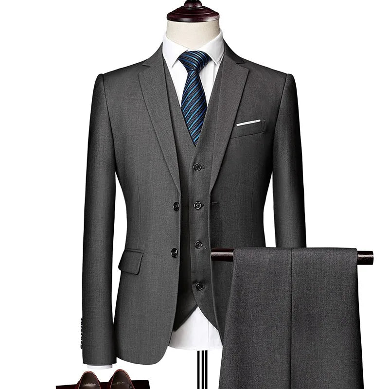 BHS - Luxury Italian Slim Fit Suit – 3 Pcs Premium Wedding Elegance