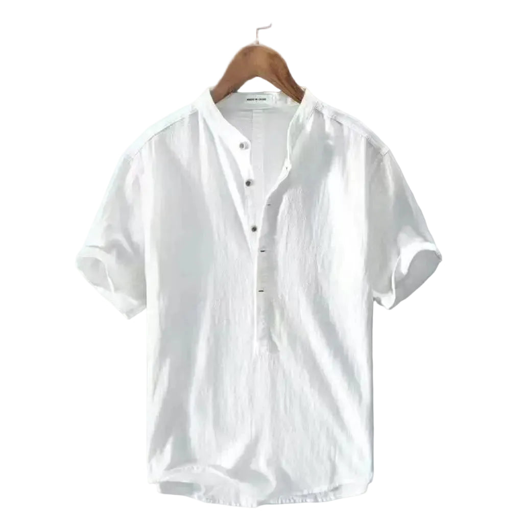 BHS - Luxury Cotton Henley Beach Shirt – Lightweight Summer Style