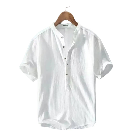 BHS - Luxury Cotton Henley Beach Shirt – Lightweight Summer Style
