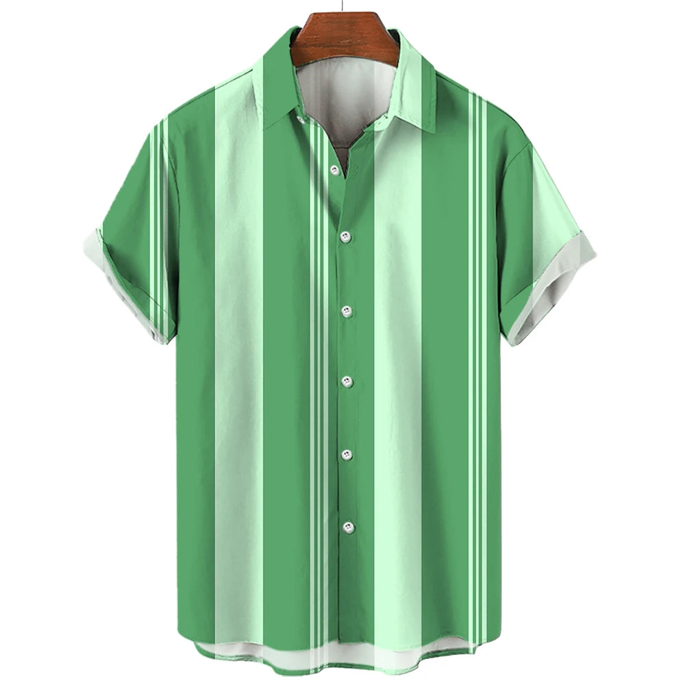 BHS - Premium Summer Striped Hawaiian Shirt – European Summer Style, Malty Color Premium Summer 2026 - Limited Edition